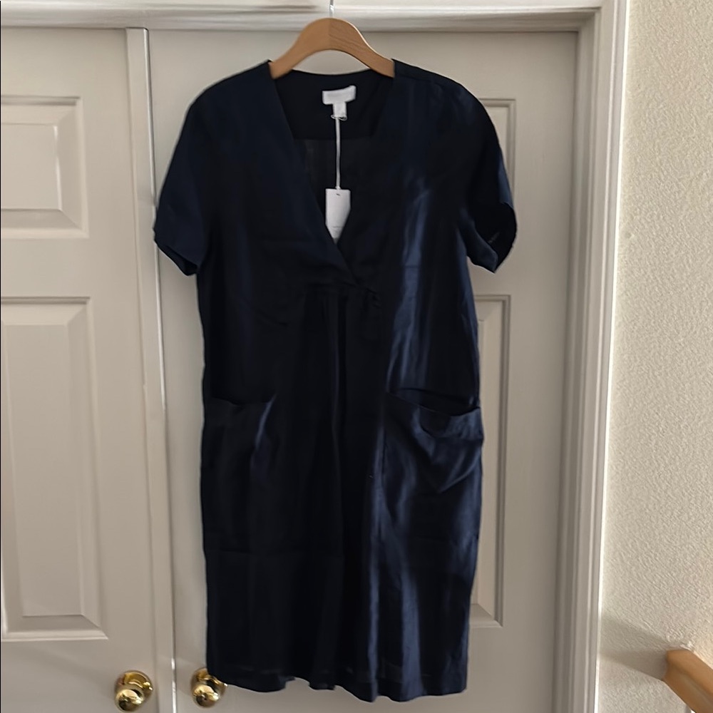 The White Company Blue V-Neck Sheath Mini Dress